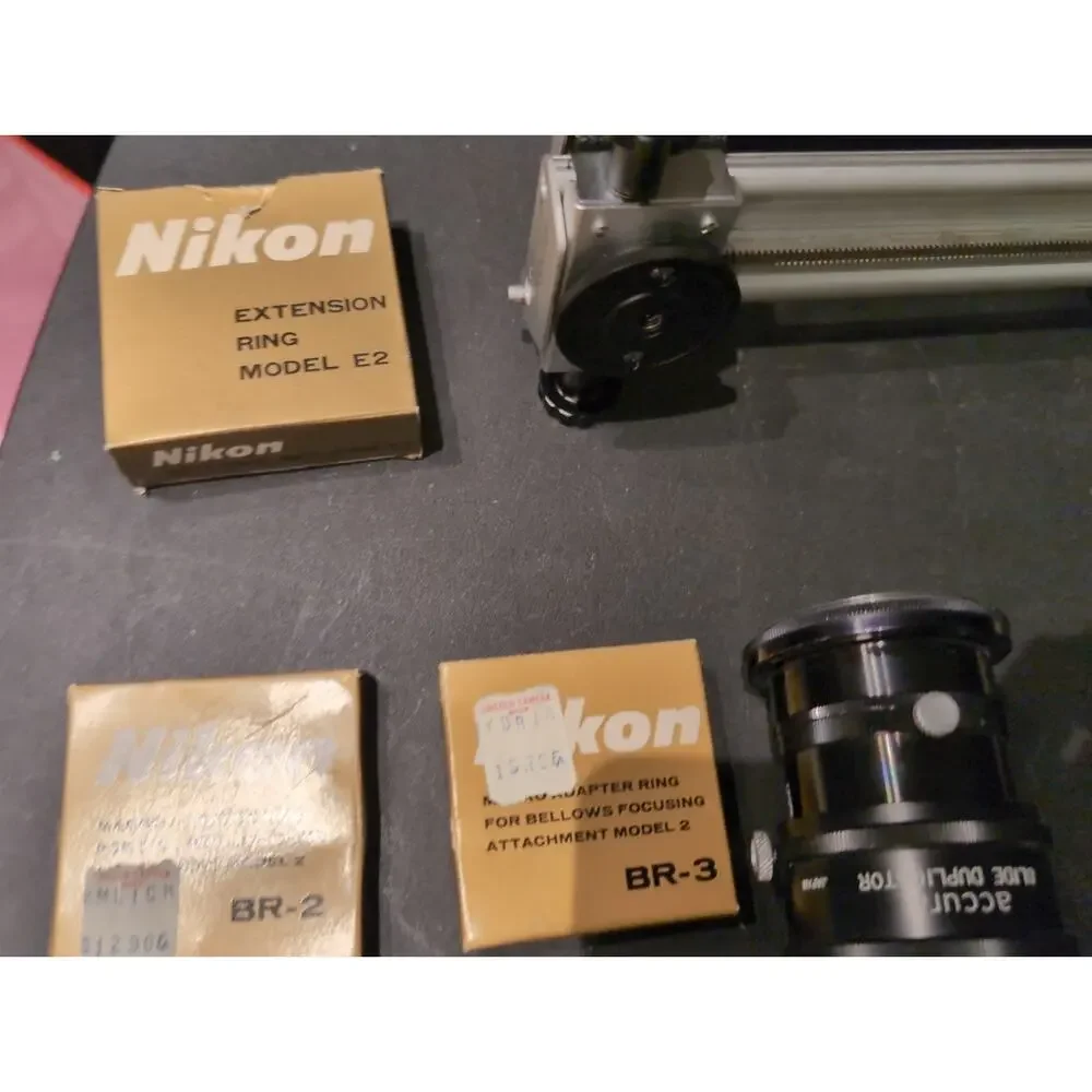 Nikon Bellows Focusing Attachment Model II w/ Box, BR-2 E-2 & BR-3 Macro...